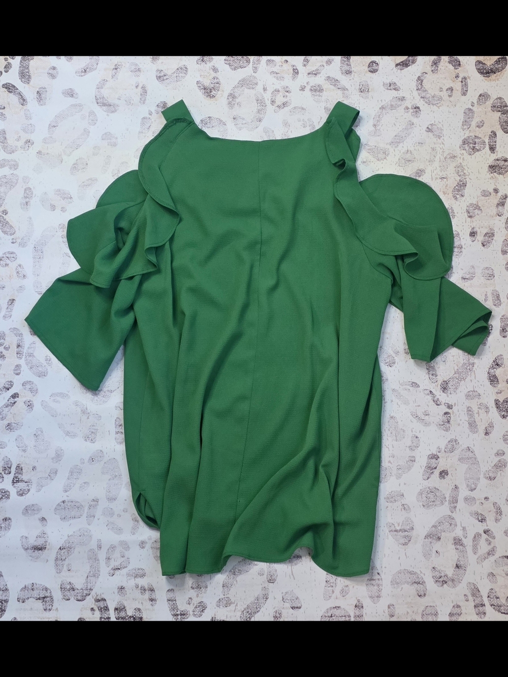 Umgee Green Cold-Shoulder Ruffle Blouse - Picture 4 of 5
